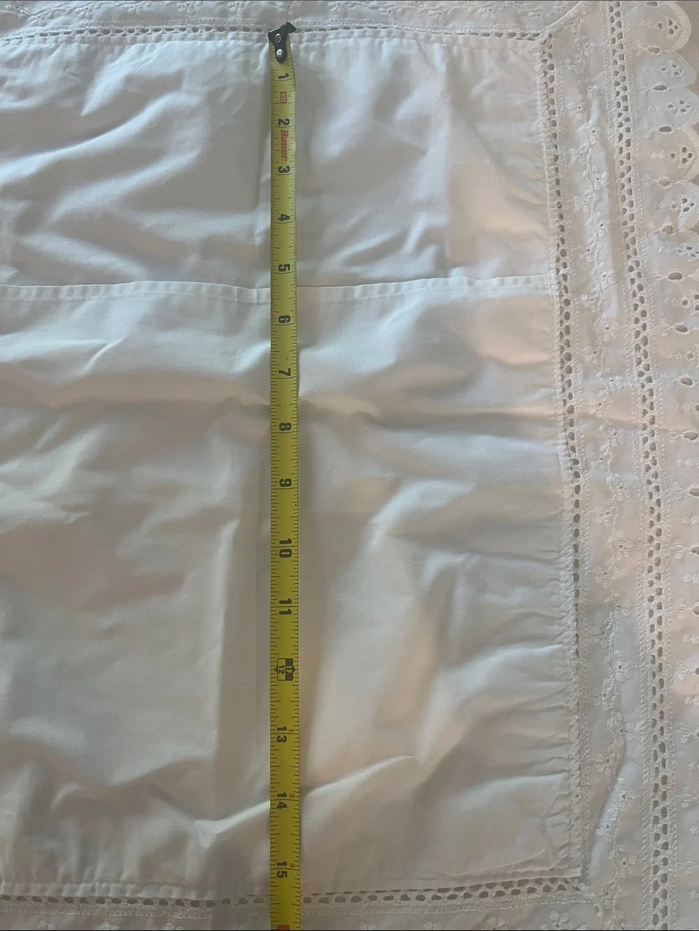 White Eyelet Lace Pillowcase - Unbranded